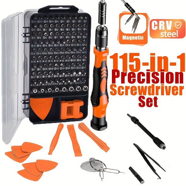 A Pink Electronic Tool Kit Containing 115 Items, Featuring 98 Magnetic Screwdriver Tips