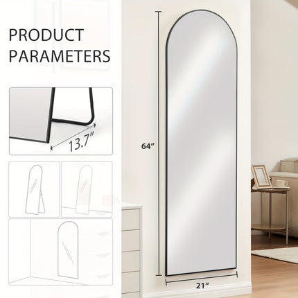 Aluminum Alloy Thin Frame Full-Length Mirror Body Mirror for Floor or Wall Hanging