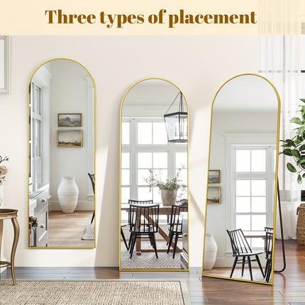 64"x21" Floor Standing Mirror, Full Body Mirror, Three Installation Methods (Free Standing
