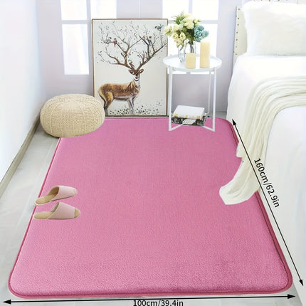 25D Density Sponge, 1pc Plain Flannel Super Absorbent Bath Mat, Non-Slip Floor Mat, Ultra Soft