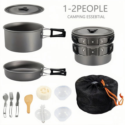 Cookware Set, Non-Stick Lightweight Pots and Pans Set for Camping, Backpacking,