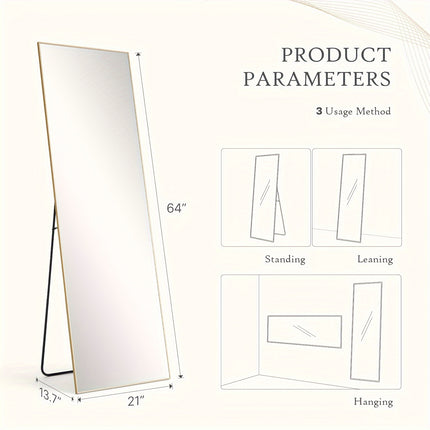 162.64 Cm X 53.34 Cm, Fully Standing Floor To Ceiling Mirror With Bracket, Living Room Wall Decoration Mirror