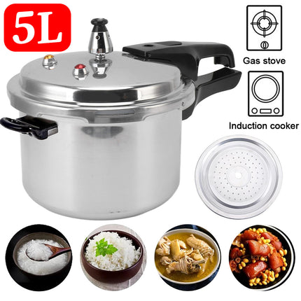 5L Aluminum Multi-Functional Quick Pot with Steaming Basket - Durable Kitchen Cookware for Soups