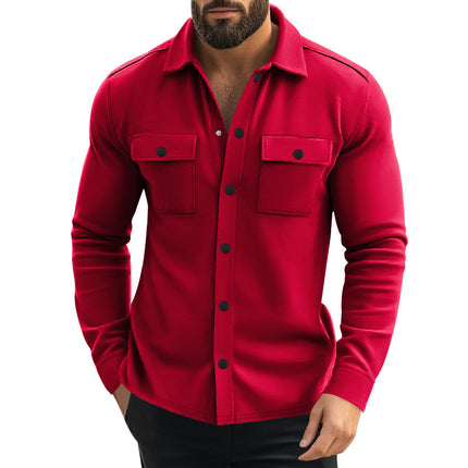 Men's Lapel Multi-pocket Single-breasted Jacket