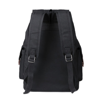Canvas Backpack - Vintage Casual Travel Bag with Large Capacity, Adjustable Straps & Drawstring Detail