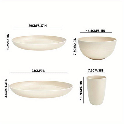 4pcs High-Quality Plastic Cutlery Set  Safe, Reusable, Unbreakable Complete Set of Shatter-Proof Plates