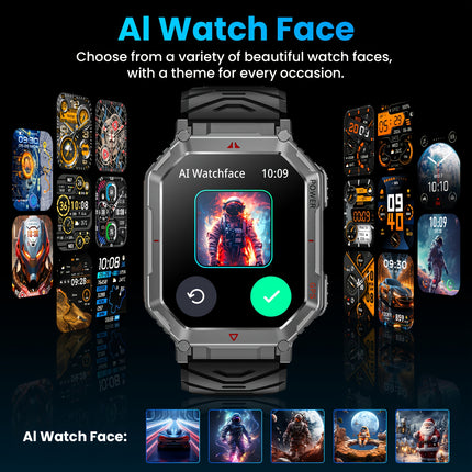 GPS Men'S Sports Smart Watch, 2.0-inch HD Smart Watch, With Wireless Call Function, Message Reminder,