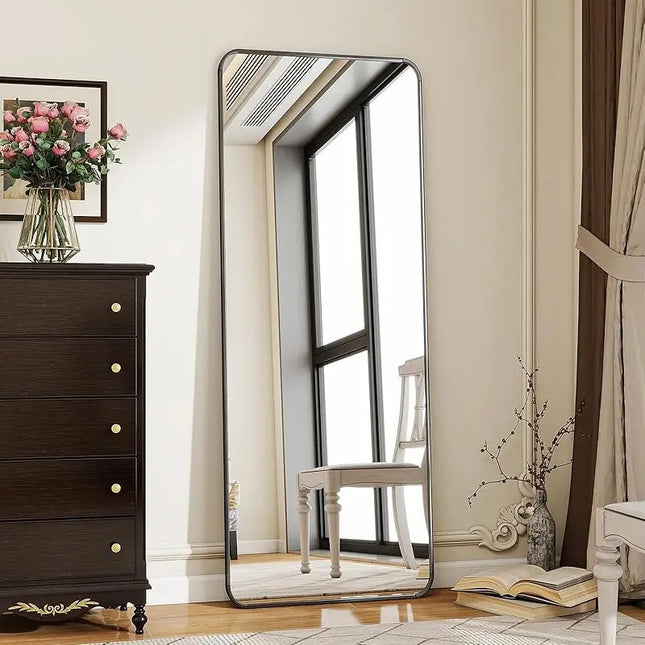 40cm x 120cm Full Length Mirror with Over-The-Door Hanging System - Modern Vertical Rectangular Wall/Door