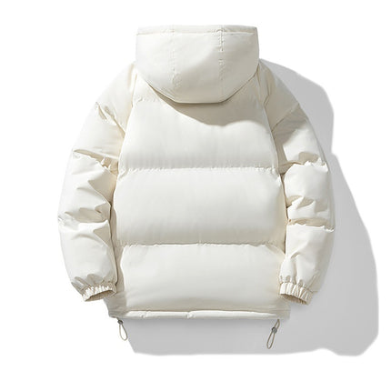 Men's Hoodie Coat Winter Fashion Solid ZIp-up Thickened Cotton-padded Jacket Casual Warm Outwear Top Clothing