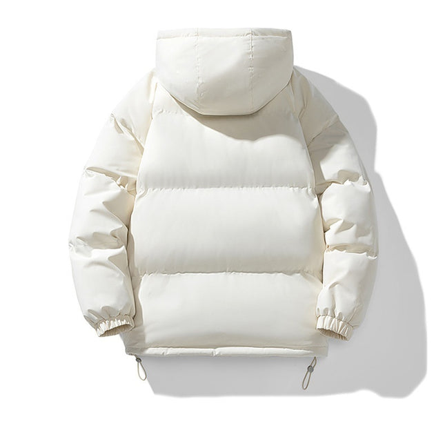 Men's Hoodie Coat Winter Fashion Solid ZIp-up Thickened Cotton-padded Jacket Casual Warm Outwear Top Clothing