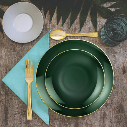 Green Dinnerware Set, 50-Piece Set, Party Accessory Kit, Perfect for Gatherings, Weddings, and Christmas
