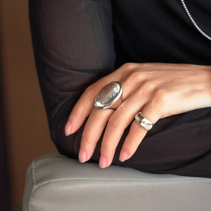 Crystal Ring  Versatile And Niche Design Transparent Water-drop Ring For Women