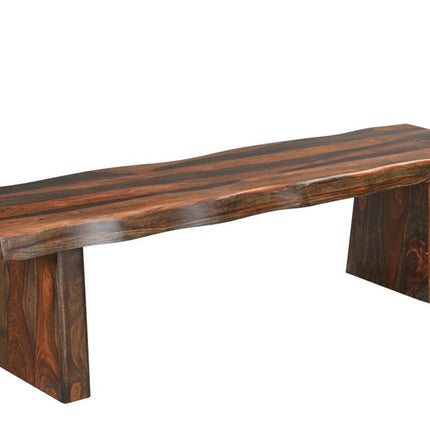 Six Piece Dark Brown Solid Wood Dining Set with Four Chairs