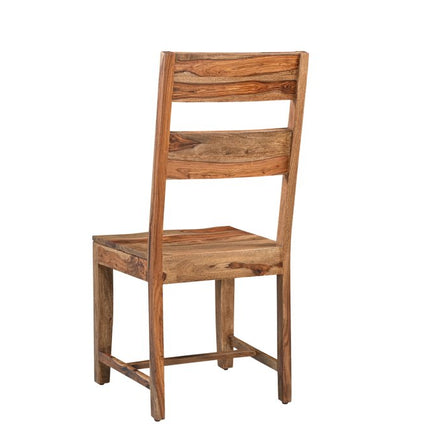 Six Piece Brown Solid Wood Dining Set with Four Chairs