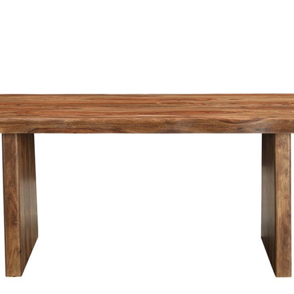 Six Piece Brown Solid Wood Dining Set with Four Chairs