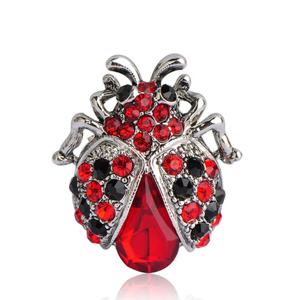 Full drill ladybug brooch