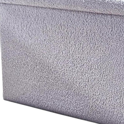 30" Gray Boucle Storage Ottoman