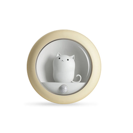 Creative cute cat night light cartoon charging human body induction lamp LED night owl atmosphere light up night bedside night light