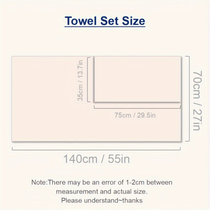 Luxurious 3-Piece Japanese Style Coral Fleece Towel Set - 350GSM - Includes 1 Bath Towel And 2 Face Towels