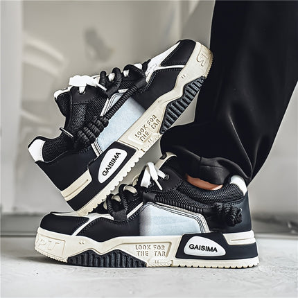 Men's Korean-style Low-top Lace-up Sneakers, Non-slip and Wear-resistant Sports Shoes,