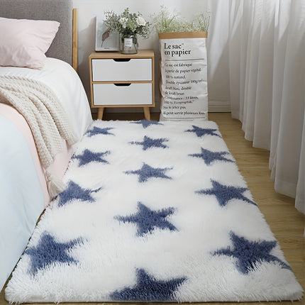Luxury Plush Shag Mat - Ultra-Soft Beige & Grey Star-Sprinkled Floor for ' Room,, Bedroom,