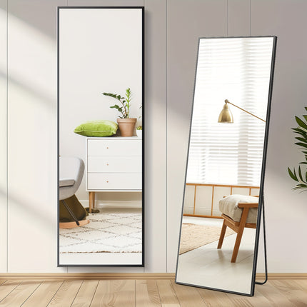 Aluminum Alloy Frame Standing Leaning Hanging Full Body Mirror for Wall