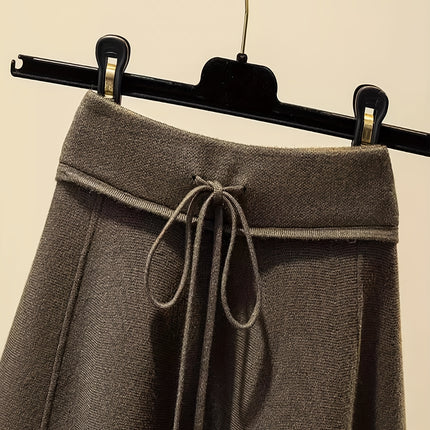 2026 Autumn/Winter New Arrival Decorative Drawstring Women'S High-Waisted Skirt