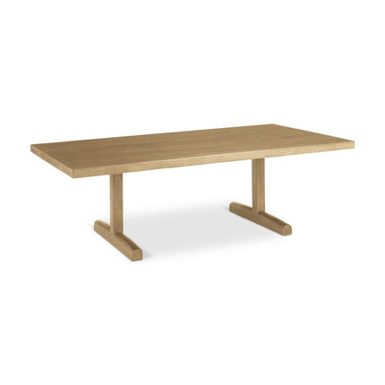55" Natural Solid Wood Double Pedestal Coffee Table