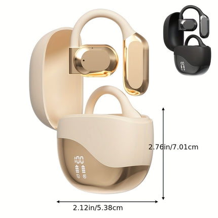Wireless Air Cond Open Ear Headphones - Sweat-Resistant Sports Earbuds with LED Power Display,