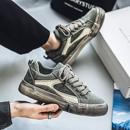 [sneakers] 2024 Autumn And Winter New Vintage Distressed Canvas Shoes for Men, Skate Shoes