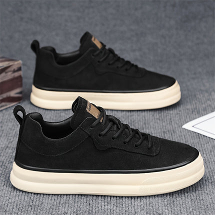 Men'S Fashion Solid Color Low-Top Sneakers, Comfortable