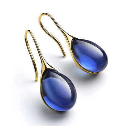 Nine-color Inlaid Cat's Eye Earrings