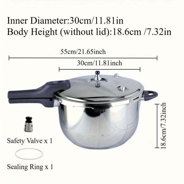 30cm/32cm Heavy-Duty Pressure Cooker - Dual Sizes (30cm/12in & 32cm/13in)