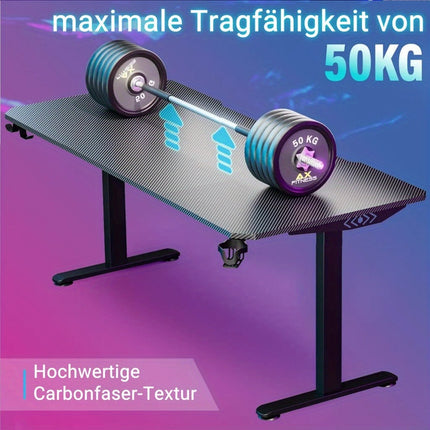 Desk, Computer Desk, Gaming Table, Esports Table, with Mouse Pad, Plastic Cup Holder