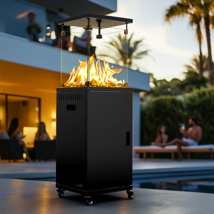 Outdoor Heater,Tempered Glass, Propane Outdoor Heaters