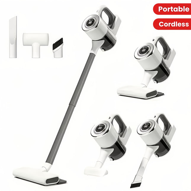 Wireless Vacuum Cleaner, 4-in-1 Handheld Vacuum with Strong Suction Power, Integrated Dusting and Mopping Machine, LED Brush, Suitable for Home Use on Hardwood Floors, Carpets and Pet Hair