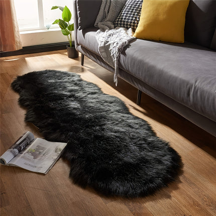 Soft and Fluffy Sheepskin Carpet - Non-slip Artificial Fur Carpet for Bedroom, Living Room and Game Room