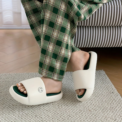 2 pcs Cartoon Dog Couple Color-Blocked Slippers Are Comfortable, Soft, Thick-Soled,