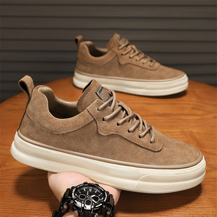 Men'S Low-Top Sneakers - / Brown Lace-Up Shoes, Minimalist Everyday & Formal Shoes for Gym