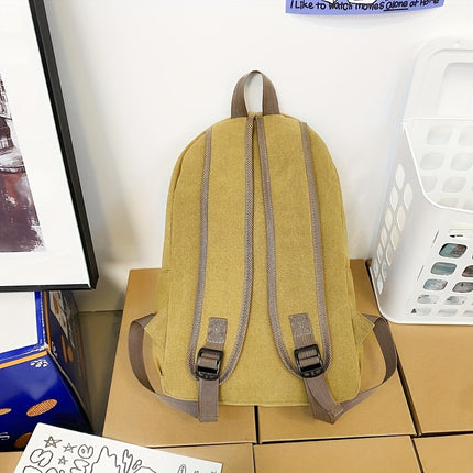 1 Simple Reusable Backpack, Durable Outdoor Canvas Bag - Suitable for, Daily Commute