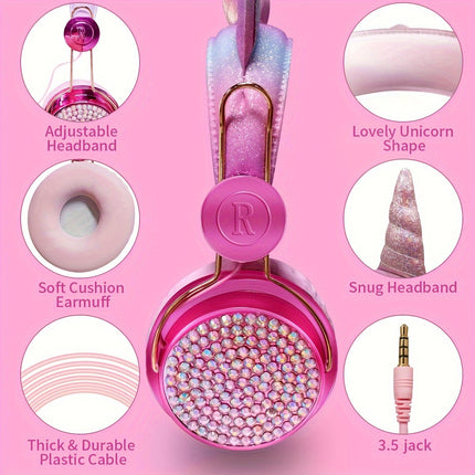 Unicorn Headphones - Earphones Shaped Like a Furry Ball with an Adjustable Headband,