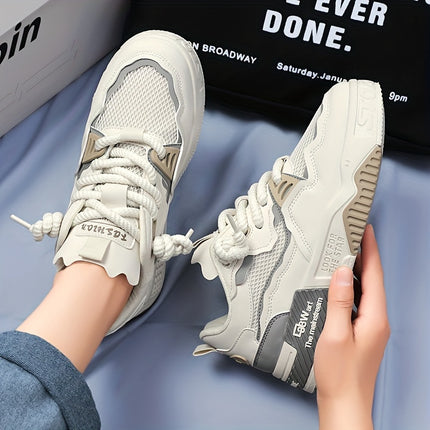 Sneakers, Men's Casual Lace-up Shoes, Comfy Non-slip Breathable Shoes WithFabric Uppers