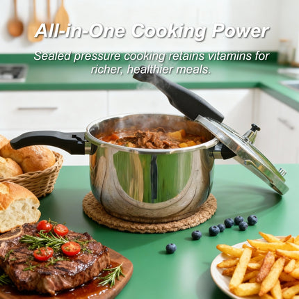Premium Stainless Steel Pressure Cooker  Thickened Multi-Layer Base for Rapid Freshness
