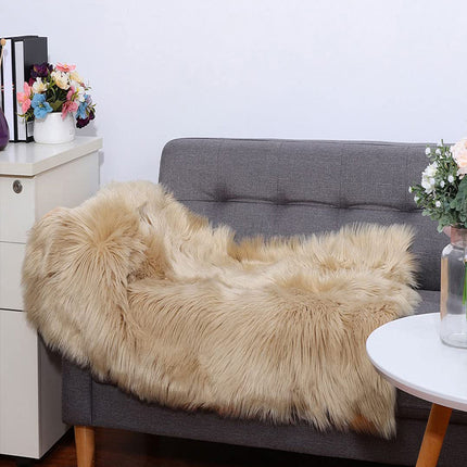 1 Christmas Home Bedroom Decorative Sofa Carpet, Fluffy Faux Fur Rug for Room, Warm