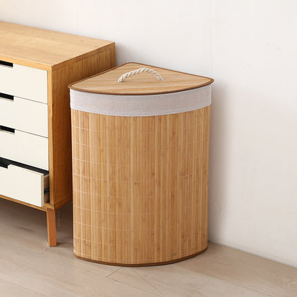 Household Dustproof Laundry Basket Bamboo Woven
