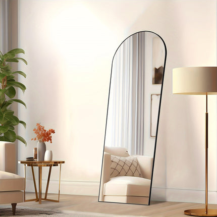 Full Length Mirror, Full Body Mirror With Stand, Hanging Or Leaning For Wall, Aluminum