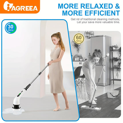 Electric Spin Scrubber, Household Wireless Cleaning Brush, Two-Speed Cleaning Speed