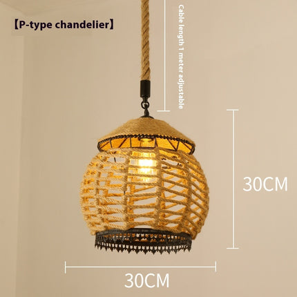 Hemp Rope Retro Restaurant Ideas Industrial Style Chandelier