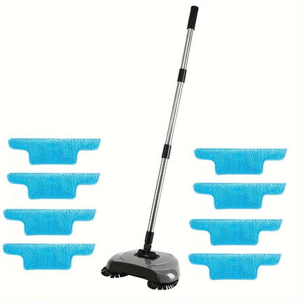 3-in-1 Manual Floor Cleaning System | Push Broom, Mop & Dustpan Combo for Hard Floors | Durable Plastic | Ideal for Bedrooms, Kitchens, Living Rooms | Efficient Sweeping and Easy Storage, Manual Cleaning System | Practical Cl