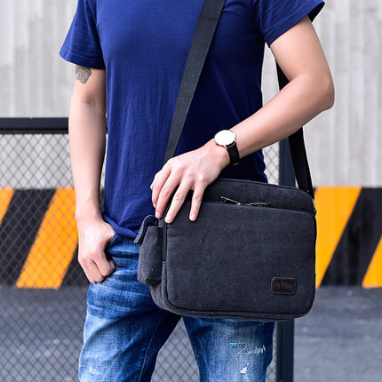 Fashionable Canvas Men'S Bag with Multiple Compartments, a Work-Style Shoulder Bag for Men,
